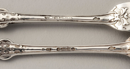 Rare Tudor Pattern Silver Child's Spoon and Fork - Diamond Registration Mark
